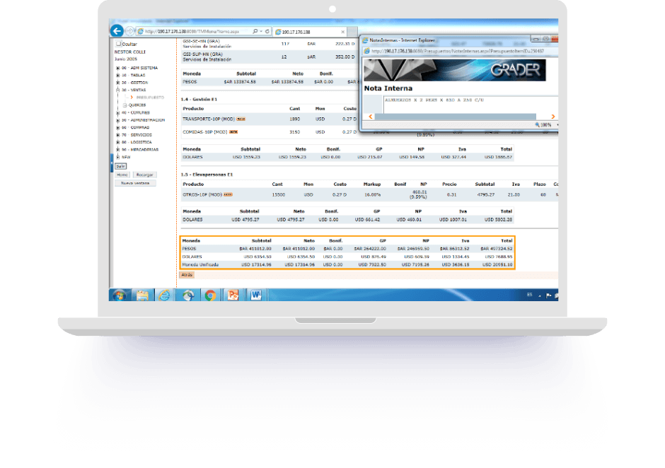 Inteligencia / Último precio / Precio promedio / Mejor precio / Notas
